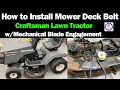How to Replace Mower Deck Belt Craftsman Lawn Tractor 42 Mower Deck W Mechanical Blade Engagement