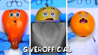 The birth of a baby in a persimmon, pear and orange  C section  My best operations #5