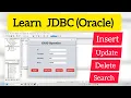 JDBC with Oracle Database CRUD Operations in Java Insert Update Delete Search SSSAM Academy
