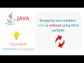 Swapping two numbers without using third variable Java - Interview Question