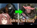 Korone Reacts to the Doomguy Face Reveal both of them in Doom The Dark Ages Hololive