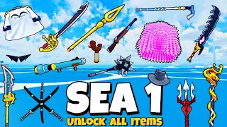 I Unlocked EVERY Item in Blox Fruits First Sea Swords Guns Accessories