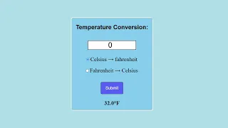 Temperature Converter using HTML CSS JS Beginner JavaScript Project