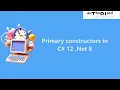 Primary constructors in C 12 Net 8