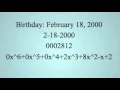 Birt ay Polynomial Project by Angelica Desjardins