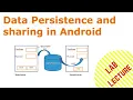 Data Persistence Types of Data Persistence Lab Lecture