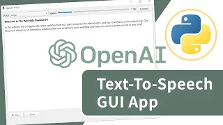Create Your Own Text-To-Speech Desktop App With Python OpenAI Speech API Beginner Tutorial