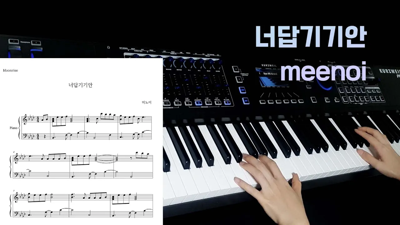 "meenoi (미노이) - 너답기기안 (너의 답장을 기다리다가 기분이 안좋아졌어)" Piano Cover/Sheet Music