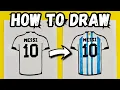 How To Draw Lionel Messi Argentina Jersey