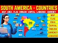South America Explained South American Countries - Map Flag Capital Language Currency