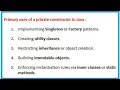 Private Constructor in Java