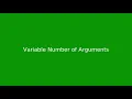 Chapter 7 Variable Number of Arguments
