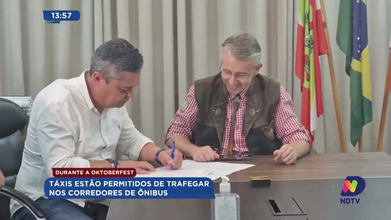 Táxis estão permitidos de trafegar nos corredores de ônibus durante a Oktoberfest