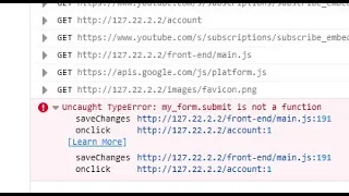 Uncaught TypeError form submit is not a function in javascript