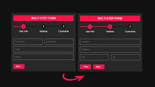 How to Create Multi Step Form With Step Progress Bar Design Using HTML CSS And JavaScript
