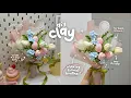 Download Lagu how i make clay flower bouquet💐🌸🌷 using kids air dry clay / no bake, easy and cheap💵📦