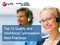 Top 10 Call Center QA Workforce Optimization Best Practices Webinar by VPI