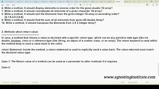 Core Java OOPS Part - 13 Methods in Java Methods Methods with Return Keyword