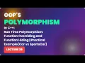 Oops in C Run Time Polymorphism Function Overriding Car vs SportsCar -39