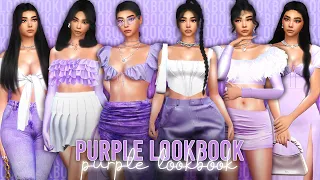  10 outfits purple lookbook sims 4 lookbook cc list