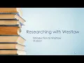 M0301 Intro to Westlaw