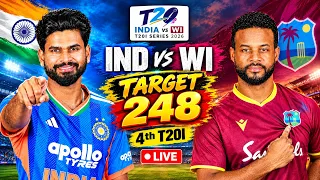 🔴Live : India vs West Indies, 4th T20I Match, Thriller Chase | INDIA vs WEST INDIES Live Cricket
