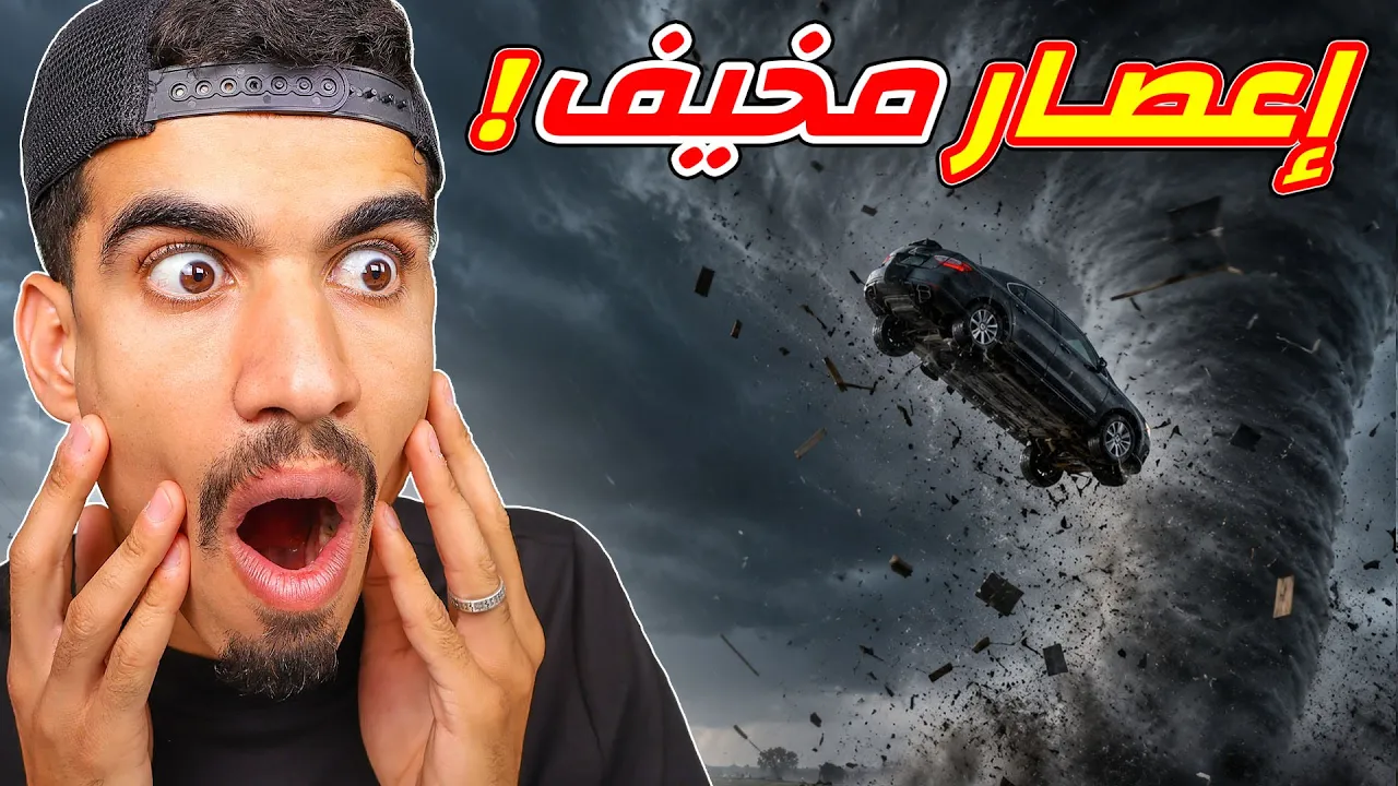 سيارة تطير بسبب اعصار !!
