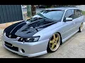 HOLDEN COMMODORE VY SS WAGON TURBO 2004 SILVER TYRE BURNOUT