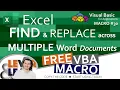 Excel Find and Replace across Multiple Word Documents VBA Macro