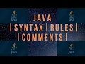 Java - Syntax Rules Comments Hindi Tutorials Complete java series 2020