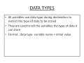 KTU CE306 CPCT MODULE 1 - DATA TYPES AND STRUCTURE OF A C PROGRAM