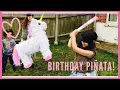 Alicia s Birt ay Party unicorn pinata With hilarious results l Bowie Family Vlogs