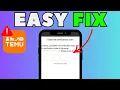 Temu Verification Not Working FIXED How to Solve Temu Verification Issues 2025