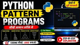 Python Pattern Programs in Hindi Star Number Pyramid Pattern Programs with Logic Python Tutor