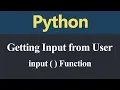 Getting input from user or Input Statement or input Function in Python Hindi