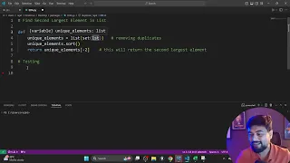 Python Interview question Find the Second Largest Element in a List