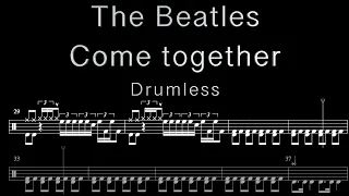 the beatles come together drumless with scrolling drum score 