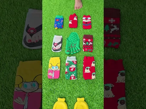 Which pair of socks suits her? 🖐️😲🦶 Excellent video #viral #shorts #trendingshorts