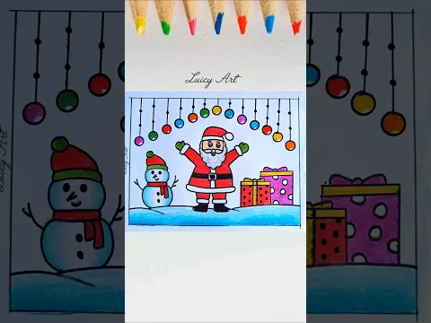 Merry Christmas Drawing|| Santa Claus Drawing|| Christmas Drawing