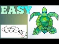 How To Draw Geometric ANIMALS Step by Step Easy Turtle Drawing Geometric Turtle Drawing easy Art