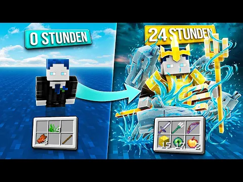 Video Thumbnail: 24 STUNDEN MINECRAFT AM STÜCK SPIELEN (WELT = 100% WASSER)