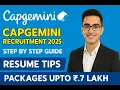 Capgemini Recruitment 2025 Step by Step Guide Resume Tips Package Up to 7 5 Lakh