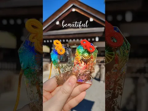 Love the unique and beautiful #amulets & #goshuin at #otoritaisha shrine. #osakashrine #omamori