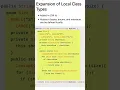 Local Class Improvements
