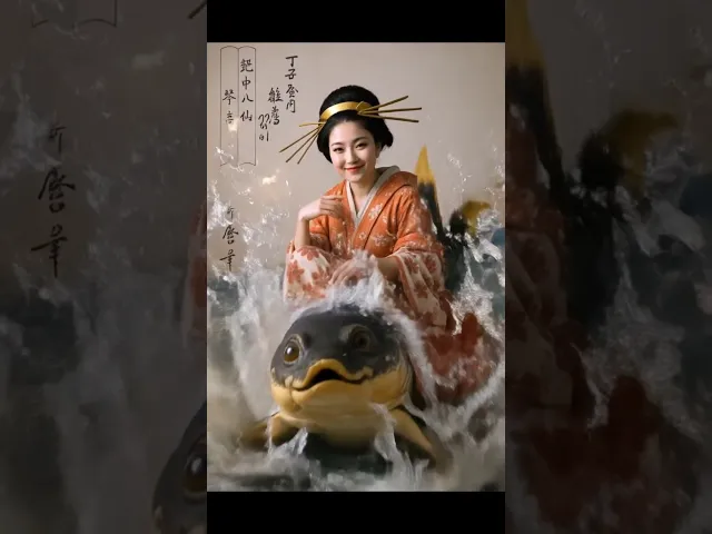 AI-generated realistic depictions of yokai and other figures from ukiyo-e prints