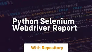 python selenium webdriver report