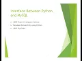Interface Between Python and MySQL as per CBSE Class XII Computer Science CBSE Tecktalks
