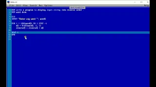 Qbasic Program using MID string function Program to display string into reverse order