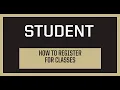 How to register for classes