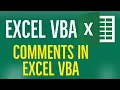 Excel VBA Tutorial for Beginners 37 - Comments in Excel VBA